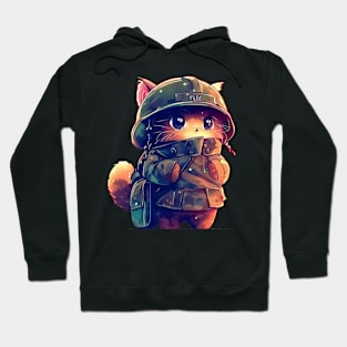 Funny soldier cat Hoodie